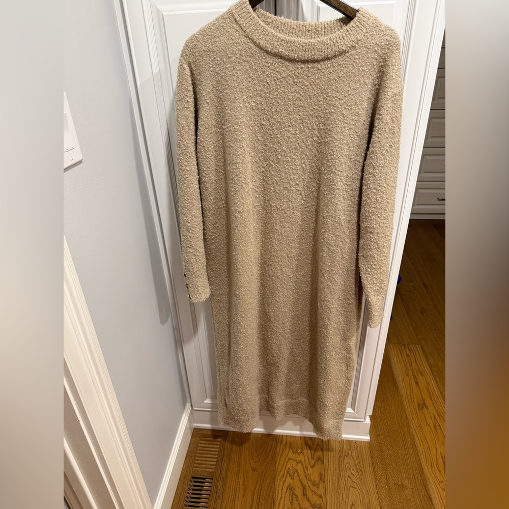 Elegant Tan Knit Dress